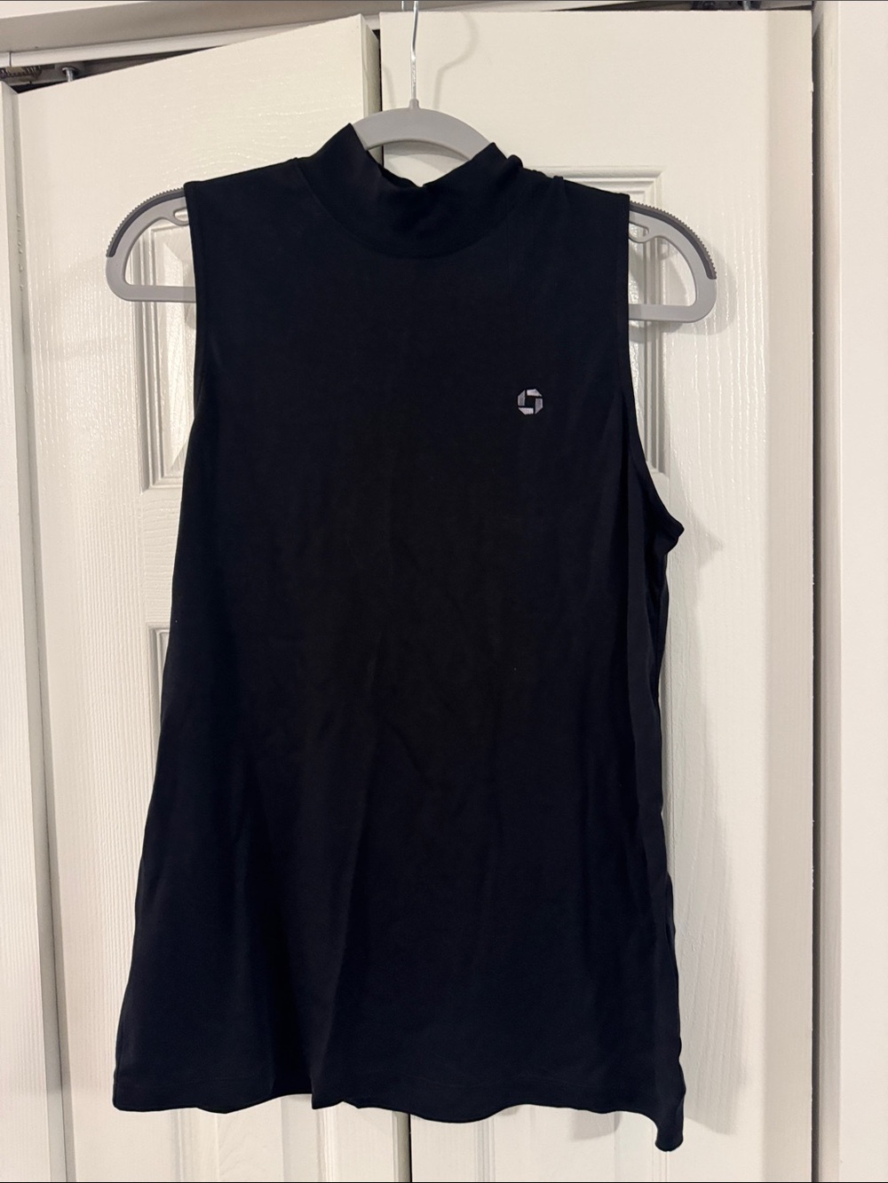 Chase Apparel Lands' End Black Sleeveless Mock Neck Knit